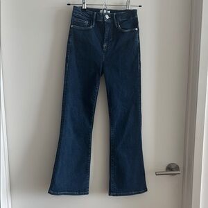 NWOT Frame Dark Blue Denim Le One Crop Mini Bootcut Jeans